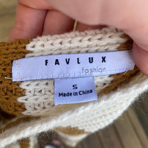 Favlux brown and white striped twist sweater - Picture 6 of 7